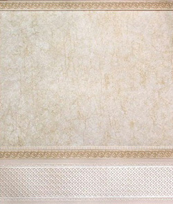 Wallpaper - 10" HIGH wall - Pearly white/pale gold crackle marble with pale pearly cream borders and wainscot.